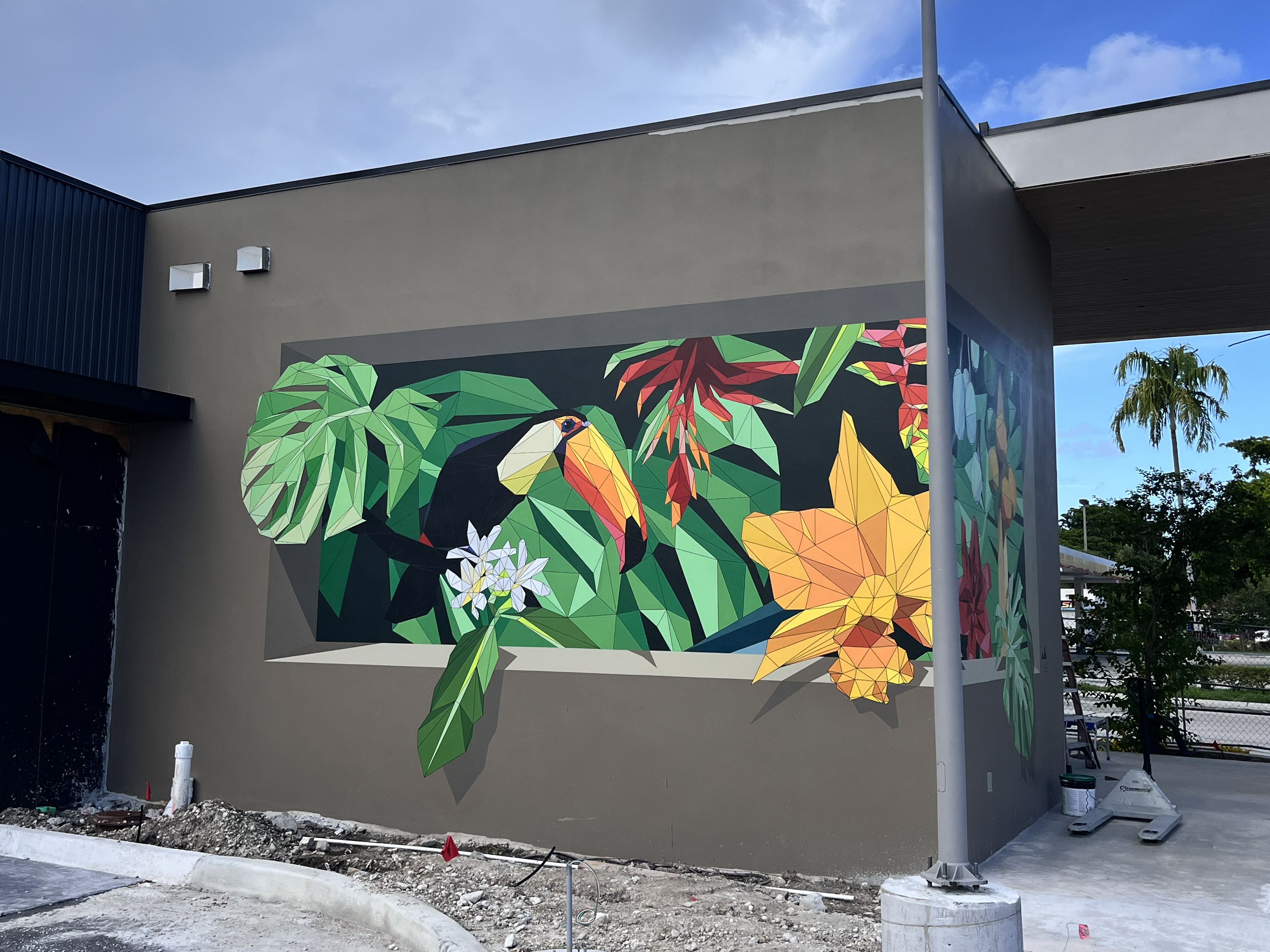 A Window In, A Window Out mural, Aventura FL, outdoor public mural with protective topcoat