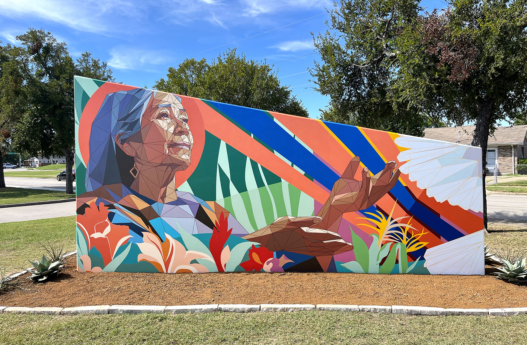 The Offering mural, Dallas TX, treated with the Anemos preservation system