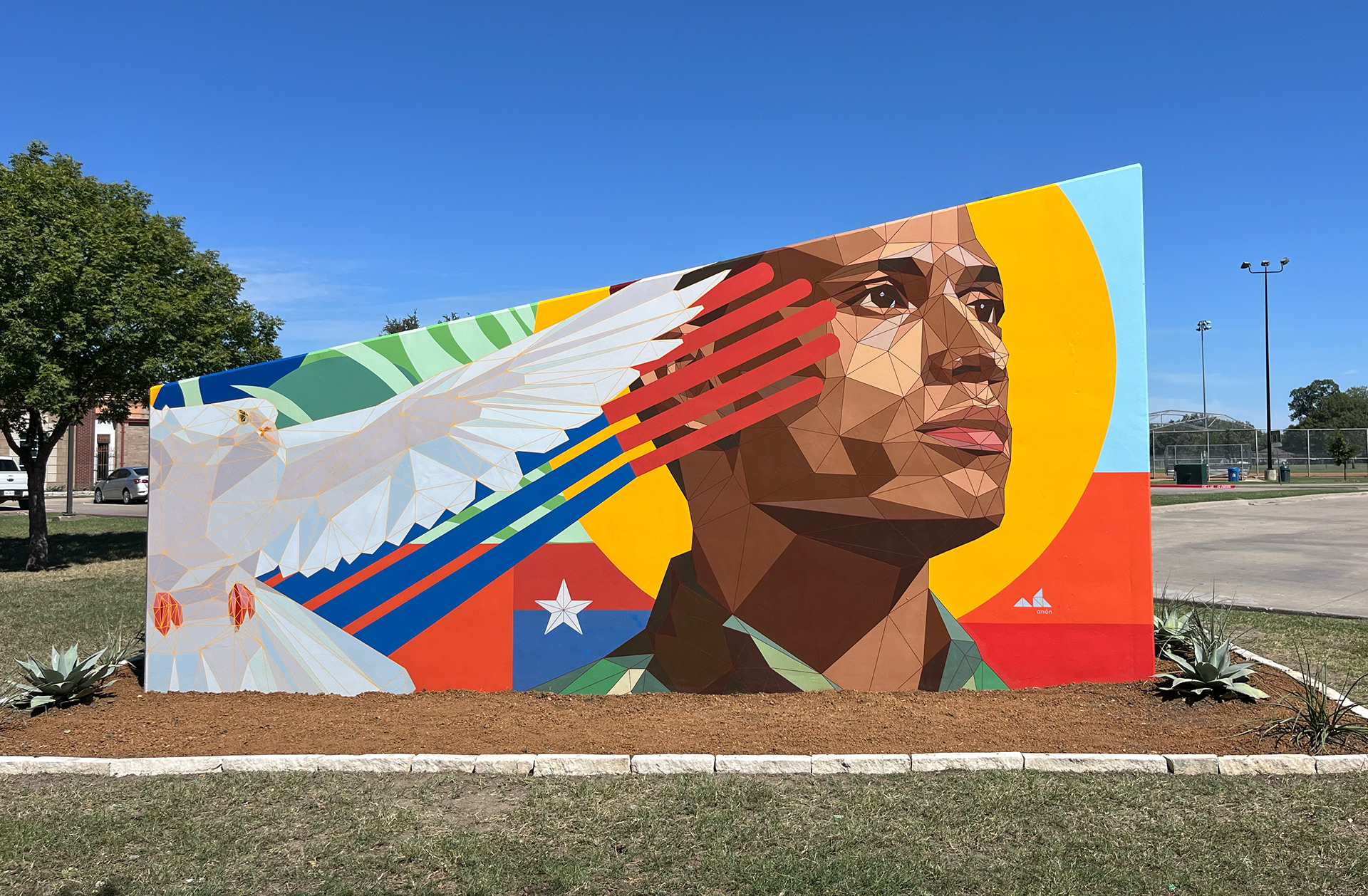 The Offering, a large-scale mural in the City of Dallas permanent public art collection